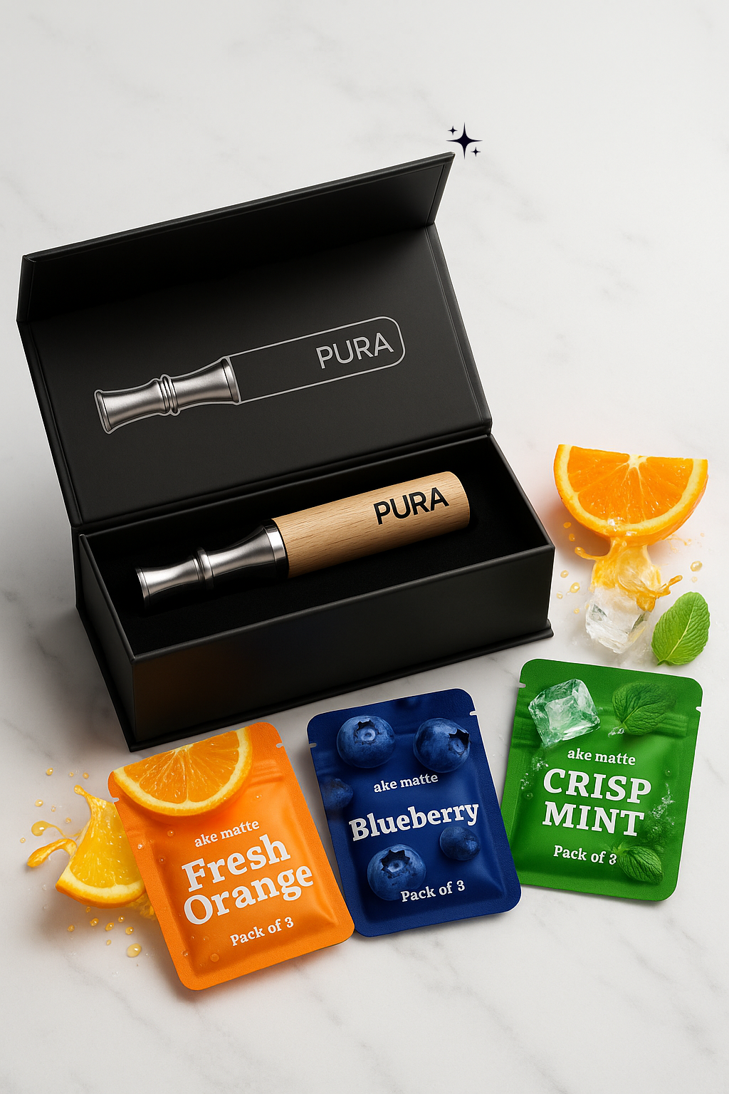 PURA™ – Kezdő szett (Eszköz + 3 ajándék íz • több hétre elég)