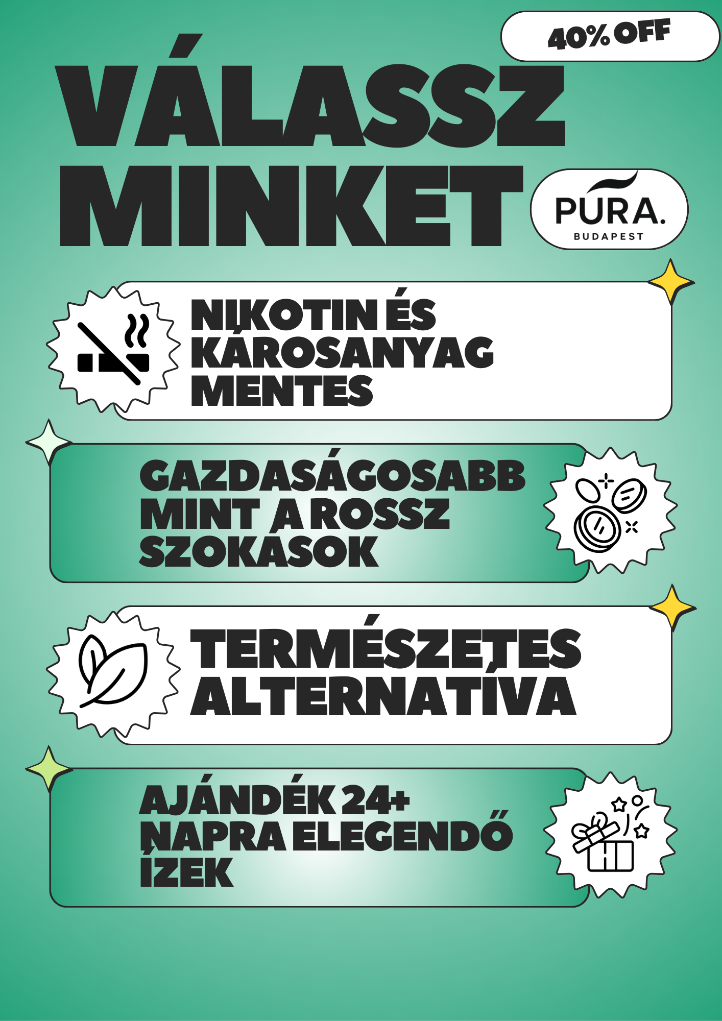 PURA™ – Kezdő csomag (Diffúzor + Ajándék ízek)