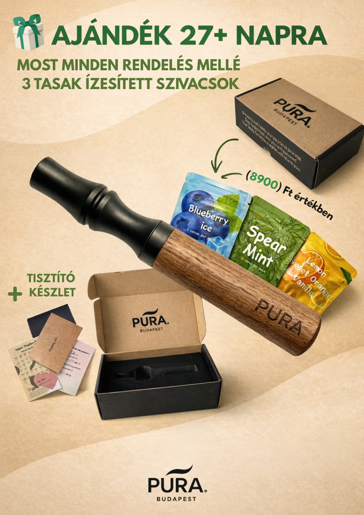 PURA™ – Kezdő csomag (Diffúzor + Ajándék ízek)